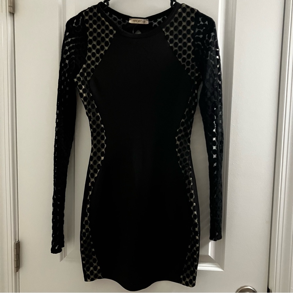 NWT ARDEN B. | Black Bodycon Open Back Mini Dress | size S